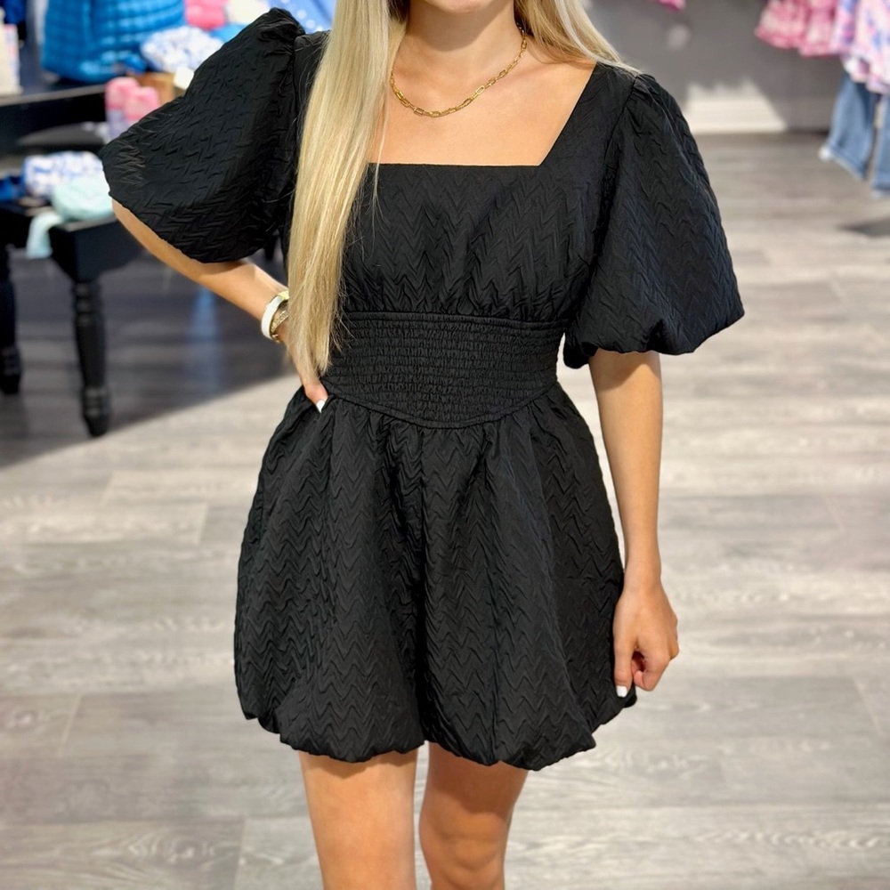 Black Puff Sleeve Dress